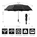 Bodyguard Inverted Windproof Umbrella with Teflon Coating, 10 Ribs Auto Open and Close Travel Umbrella, Portable Reverse Umbrellas with Leather Cover