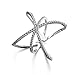 Redbarry Trendy Cross X Shaped Mid Finger Rings with Tiny CZ Paved in 18k White Gold Plated, Size 8