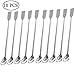 Sunnyglade 10PCS 2 in 1 Stainless Steel Lab Spoon Spatula/Laboratory Sampling Spoon Mixing Spatula primary