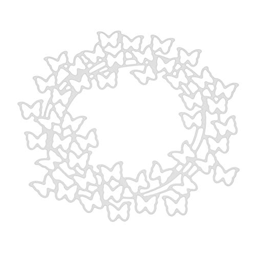 AkoMatial Cutting Dies,Butterfly Wreath Design Embossing Cutting Dies Tool Stencil Template Mold Card Making Scrapbook Album Paper Card Craft,Metal