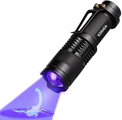 Black Light Flashlight, KORADA Scorpion UV Light Pet Urine Detector ...