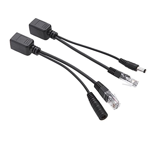BeElion 2Kits 4PCS Passive PoE Injector and Splitter Kit with 5.5x2.1 mm DC Power Adaptor Connector,Black - Thumbnail 2