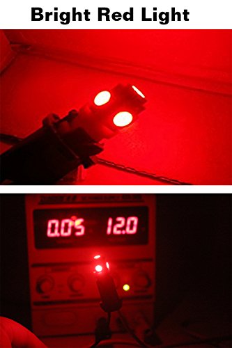 AMAZENAR 30-Pack Red Replacement Stock # 194 T10 168 2825 W5W 175 158 Bulb 5050 5 SMD LED Light ,12V Car Interior Lighting For Map Dome Lamp Trunk Dashboard Parking Lights - Best Value - Thumbnail 4