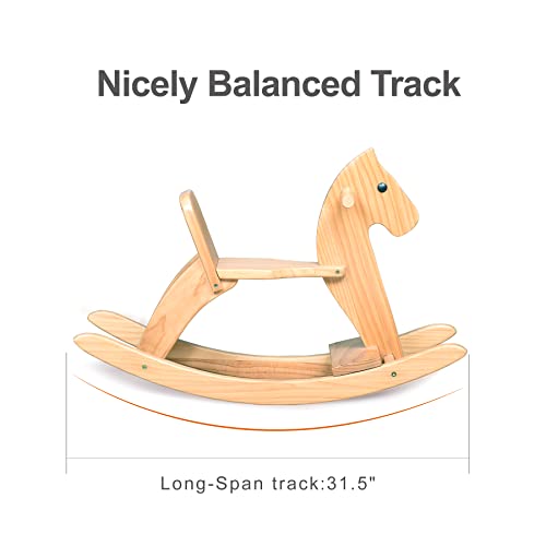 KRAND Wooden Rocking Horse Baby Ride On Toy for Toddler Rocking Horse