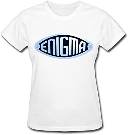 XiangXiangli Women's Enigma Logo Short Sleeve Shirt L White