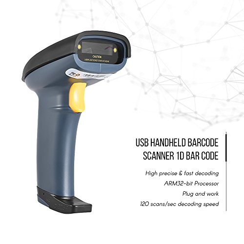 Aibecy Wired USB Barcode Scanner Handheld Barcode Scanning Reader for Supermarket Library