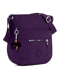 Kipling Bailey - Sillín ajustable, correa cruzada, cierre de cremallera, color morado