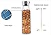 TOPOKO Handmade 18.5 Ounce Glass Water Bottle-Extra Strong Crystal Glass Bottle Bpa-Free, Lead-Free with Handmade Handle Nylon Sleeve (Grey)