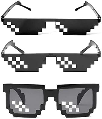 10 Occhiali Da Sole Pixel Thug Life - Stile 8-bit, Per Feste E Giochi | Unisex Adulti - Foto 6