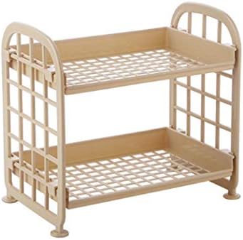 Amiubo Multi-functional Double Layers Hollow Out Stand Rack Storage Shelves Standing Shelf Units