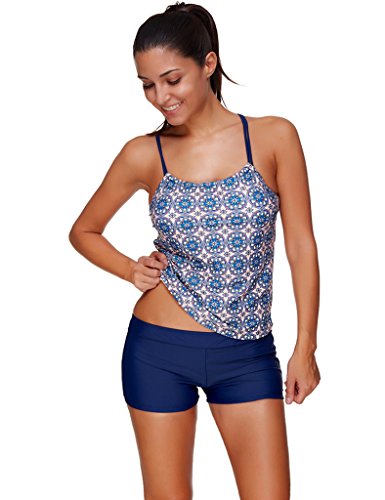 JOYMODE Women's Retro Sports Swimsuit Tribal Printed Bikini Two Piece Tankini JOYMODE Women's Retro Sports Swimsuit Tribal Printed Bikini Two Piece Tankini