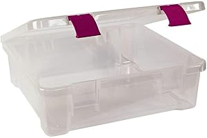 Creative Options File Tub Scrapbooking Storage Box, Clear, Magenta