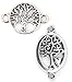 JGFinds Tree of Life Charm Connectors for Jewelry Making, Silver Tone, 96 Pack (48 of Each)
