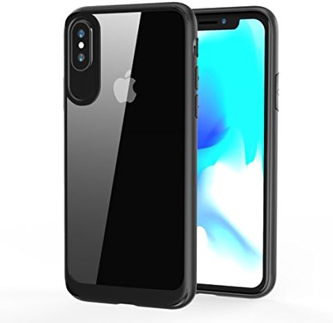 iPhone X Case Claer, Auckly Premium Hybrid Bumper Thin Case Scratch-Resistant Protective Cover for Apple iPhone X | iPhone 10 2017 Release, Black