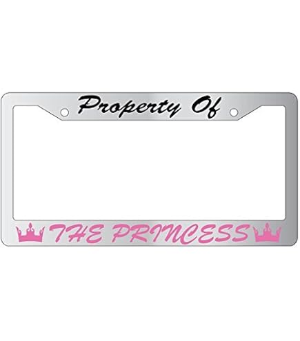 "It's Not Easy Being A Princess" License Plate Frame - White & Pink Novelty Frame