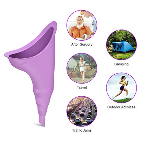 Cheetah Female Urination Device - Pee Standing Up - Reusable Portable Urinal for Women - Lightweight Design for Outdoor Activities - with Discreet Carry Bag-Purple