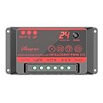 HonYan 30A 12V/24V Solar Controller LCD Solar Panel Regulator Charge Controller Dual USB Port