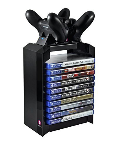 Numskull-Tower-Dual-Charger-for-Dualshock-4-Controller-Gamepad-Joystick-Stores-10-Games-PlayStation-4