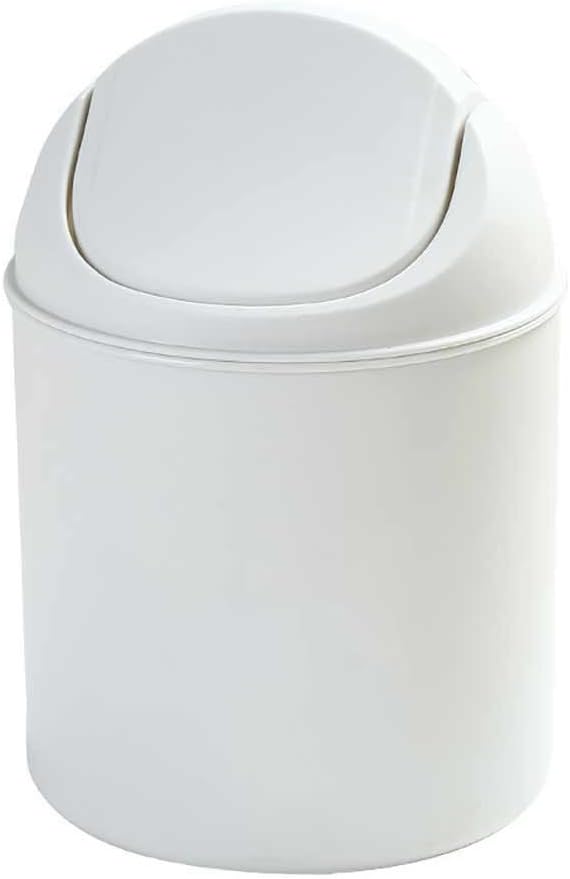 Etbotu Mini Creative Desktop Swing Trash Can Small Plastic Waste Garbage Trash Bin for Home Office Living Room