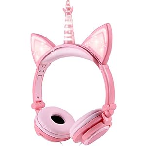 Unicorn-Kids-Headphones-Glowing-Cat-Ear-Headphones-with-85db-Volume-Limit-Foldable-Headphones-for-Kids-Girls esonstyle Unicorn Kids Headphones, Glowing Cat Ear Headphones with 85db Volume Limit, Foldable Headphones for Kids Girls