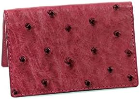 Ostrich Business Card Case (Vino Rosso)