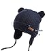 XIAOHAWANG Warm Baby Hat Cute Bear Toddler Earflap Beanie for Fall Winter (0-6 Months, A-Navy)