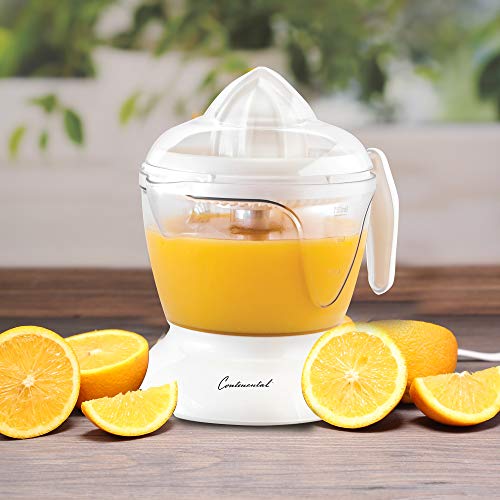 Continental Electric CE22661 Juicy Electric Citrus Juicer, 24 Ounce, white