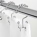 HUJI Shower Curtain Hooks Double Glide Decorative Roller Hooks Rust-Resistant for Bathroom, Set of 12