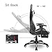 Gaming Chair,High Back Ergonomic Style Racing Chair Leather 180 Degree Reclining Computer Chair 360 Degree Swivel Adjustable Office Chair Footrest White Black, Headrest Lumbar Support