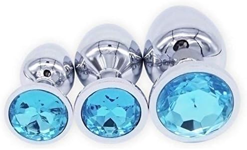 XFSTZ Tshirt Novelty Toys 3Pcs/Set Small Medium Big Stainless Steel Metal Amal Plūg Novelty Toys Products Plug Gay Beads,Blue