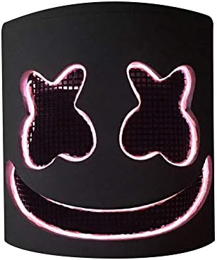 FansIn Led DJ Mask, DJ Marshmello Mask for Kids Adults Music Party Cosplay Costume Bar Face Mask
