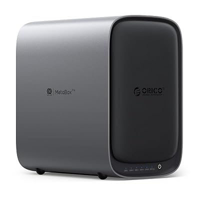 ORICO HS500 NAS Storage, AI Album and Virtual Machine, Flexible RAID Setup, 5* HDD Slot, 2 * M.2 NVMe SSD Slot, 2 * 2.5 GbE, 4K HDMl, Network Attached Storage (Diskless)