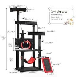 YITAHOME Gothic Cat Tree with Coffin Bed, 63" Tall
