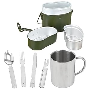 Black Snake Bundeswehr Essgeschirr Set Essbesteck BW Alu Kochgeschirr Edelstahl Tasse