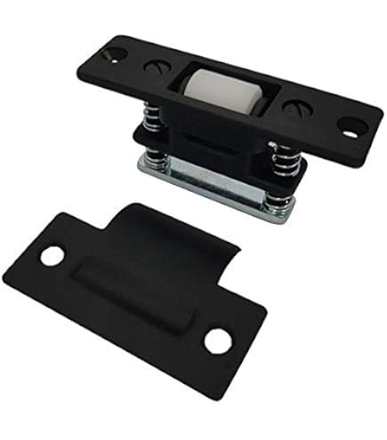 Langdoly Lot De 2 Loquets De Porte à Boule En Laiton Massif Silencieux Avec Gâche Carrée Réglable Noir Satiné