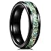King Will Nature Mens 6mm Black Tungsten Carbide Ring Inlaid with Opal Fragments/Multicolor Fragments Wedding Band