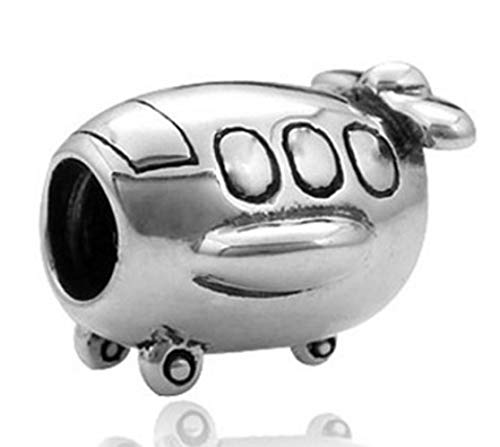 J&M Airplane Charm Bead for Charms Bracelets