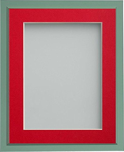 Frame Company Drayton Range A4 Green Picture Photo Frame with Red Mount For Image Size 10x6-inch
