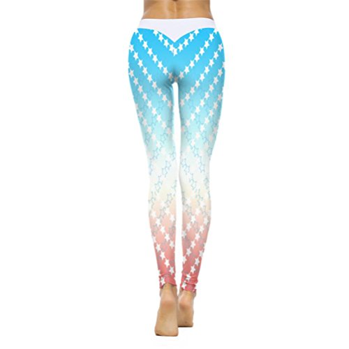 GOVOW Women's Printed Workout Leggings Fitness Sports Gym Running Yoga Capris Athletic Pants