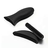 TANSUNG Silicone Hot Handle Holder + Silicone Assist Handle Holder，Potholder 3 Pack include for Cast Iron Skillets, Pans, Frying Pans & Griddles, Metal and Aluminum Cookware Handles (black)