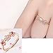 Haluoo Diamond Flower Rings Chic Plum Blossom Engagement Wedding Band Pretty Lady Crystal Cubic Zirconia CZ Adjustable Eternity Promise Anniversary Rings for Women Girls (Rose Gold)thumb 2