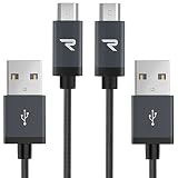 RAMPOW Micro USB Cable [3.3ft, 2-Pack], 2.4A High Speed Android Charger Cable, Compatible with Samsung S7/S6, Sony, HTC, Motorola, Kindle, LG and More-Black