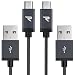 RAMPOW Micro USB Cable [3.3ft, 2-Pack], 2.4A High Speed Android Charger Cable, Compatible with Samsung S7/S6, Sony, HTC, Motorola, Kindle, LG and More-Black