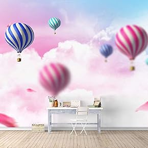 Wall Murals for Bedroom Hot Air Balloon Large Removable Wallpaper Peel and Stick Wall Stickers - 66x96 inches