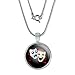 Drama Comedy Tragedy Masks - Acting Theatre Theater Pendant with Sterling Silver Plated Chain