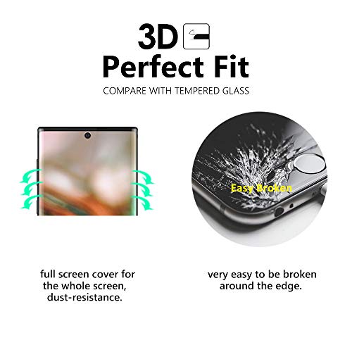 Welmax Galaxy Note 10 Plus Privacy Tempered Glass Anti-Spy Screen Protector [3D Curved] [Case Friendly] [9H Hardness] for Samsung Galaxy Note 10 Plus/Note 10+ (Black) - Thumbnail 4