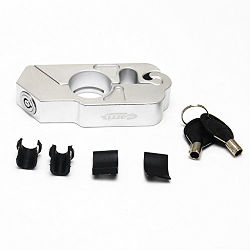 E-Bro Motorcycle Handlebar Grip Brake Lever Lock,Anti Theft Security Caps-Lock (Silver) - Thumbnail 2