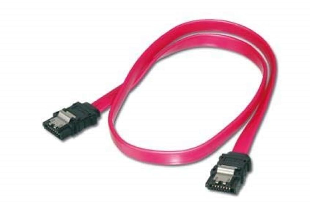 DIGITUS ASSMANN SATA Connection Cable L-Type with Closure Female/Female 0.75 m Straight SATA II/III Red
