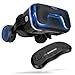 3D Virtual Reality Headset with Remote Controller for 3D Movies and Games - VR Headset with Stereo Headphones and Adjustable Straps between 4.7 - 6 