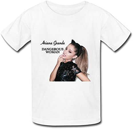 Ariana Grande Tour 2016 Dangerous Woman Logo Big Boys'Girls' T Shirt White